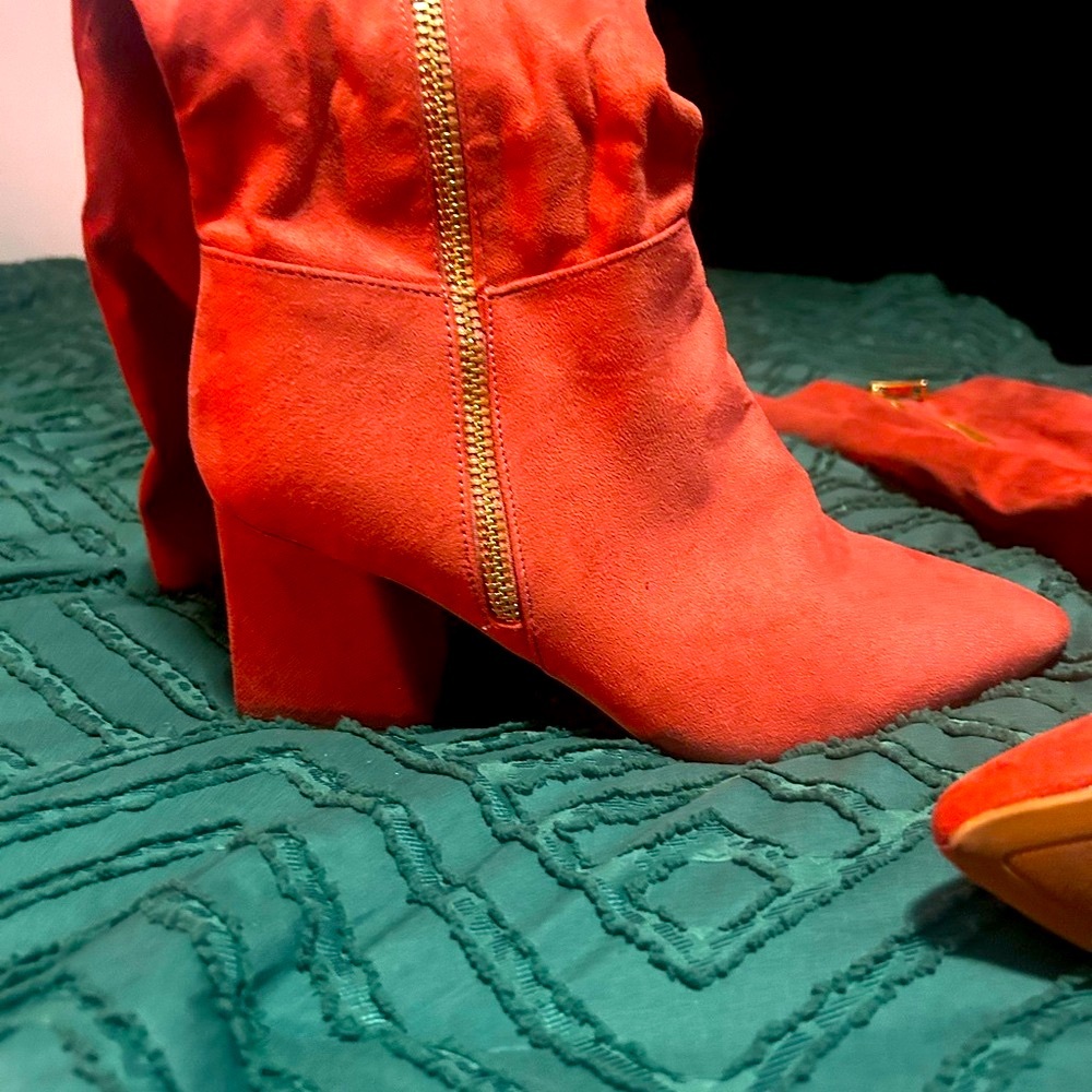 Journee Collection Pink Heeled Boots with Pointed Toe